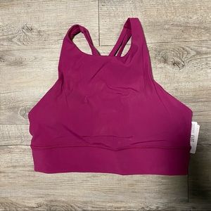 Lululemon Energy High Neck Longline Bra - Size 10 - Magenta Purple